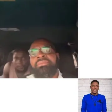 Men in Car and Person by Brick Wall