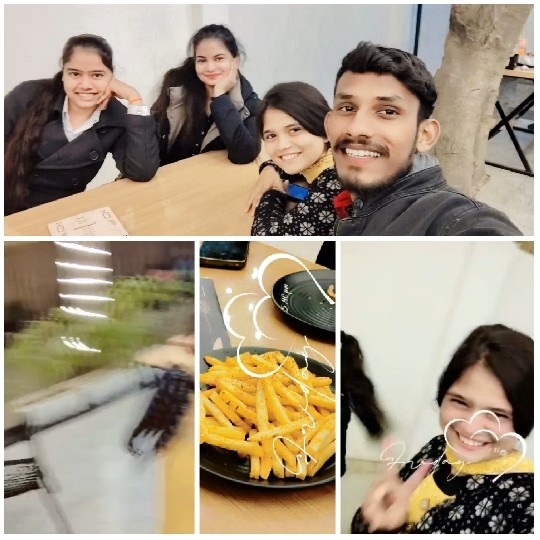 Smiling Group and Food Doodles