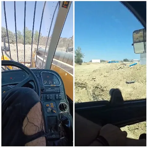 Inside Construction Vehicle at Site
