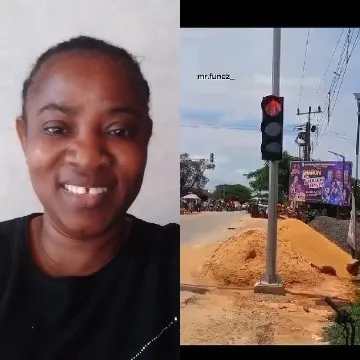 Smiling Person and Road Scene