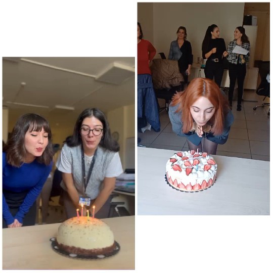 Birthday Celebration with Cake Candles