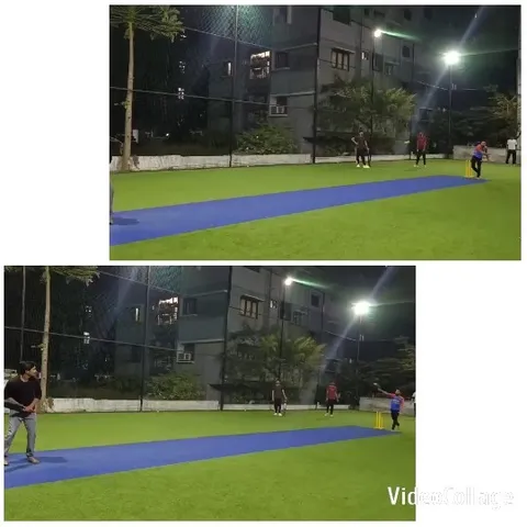 Night Cricket Game Under Floodlights
