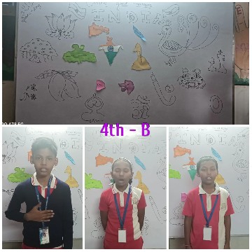 Children Posing by Cultural Symbols