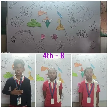 Children Posing by Cultural Symbols