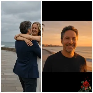 Couple Embraces by the Ocean