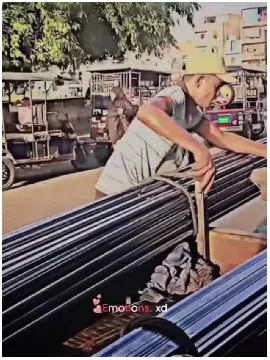 Casual Worker with Metal Rods