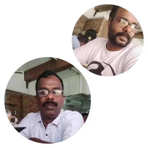 Two Circular Photos of the Same Man
