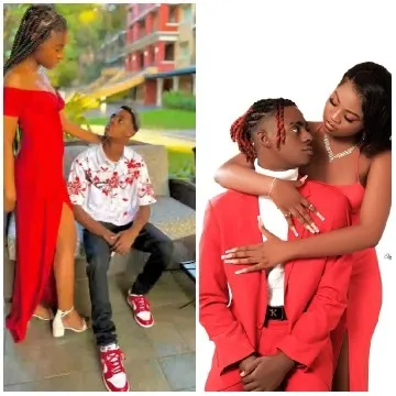 Couple in Red Attire Outdoors