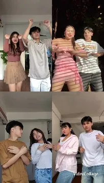 Four Pairs Dancing Indoors in Casual Attire