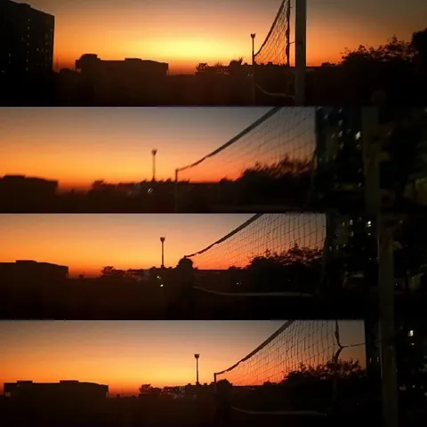 Volleyball Net at Sunset