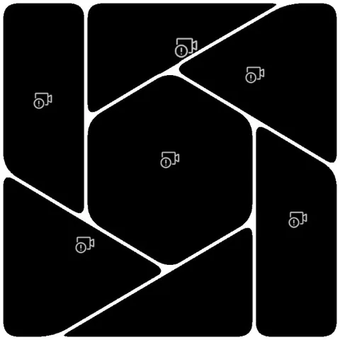 Black Geometric Design with Icons
