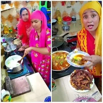 Women Cook Together in Kitchen