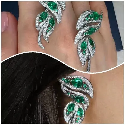 Ornate Leaf Earrings Display
