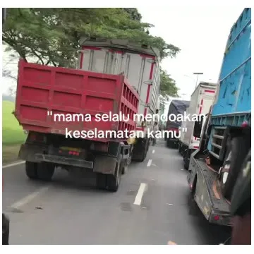 Trucks on a Scenic Road