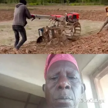 Person Operating Motorized Plow in Field