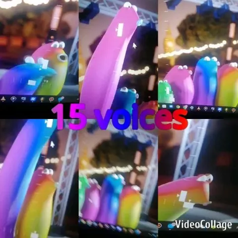Colorful Worm Characters on Stage