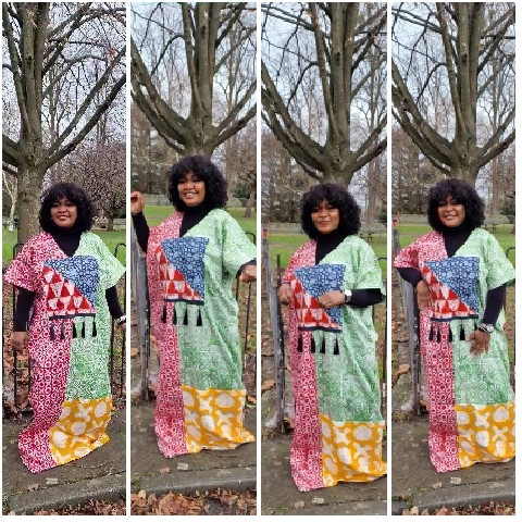 Colorful Dress in Park Setting