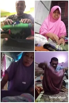 Individuals Folding Fabrics Indoors