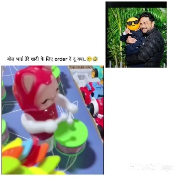 Man with Child and Cartoon Toy