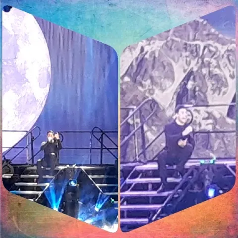 Stage Performance with Moon Backdrop