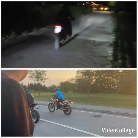 Night Ride on Dimly Lit Street