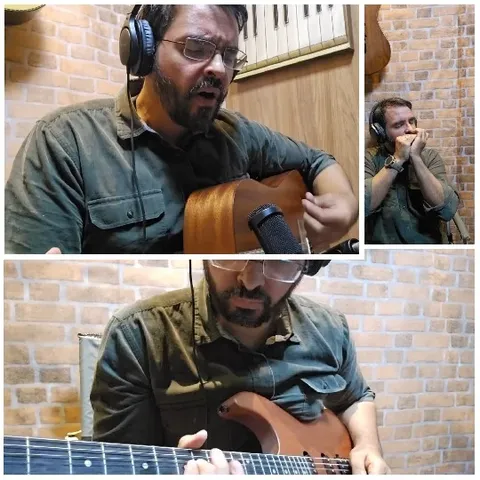 Musician in Recording Studio