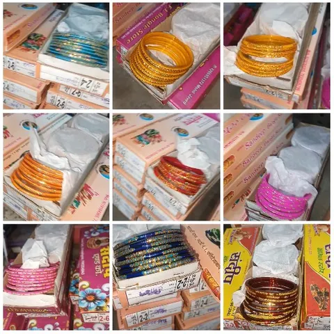 Colorful Bangles in Cardboard Boxes