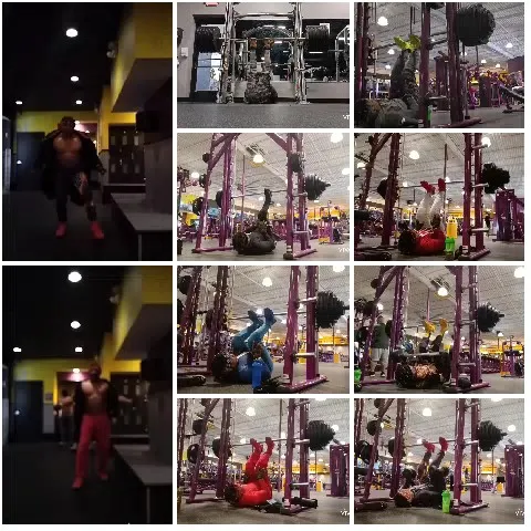 Exercising in a Bright Gym