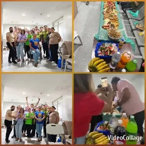Joyful Gathering with Food and Drinks