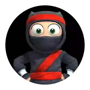 Ninja Character on Black Background