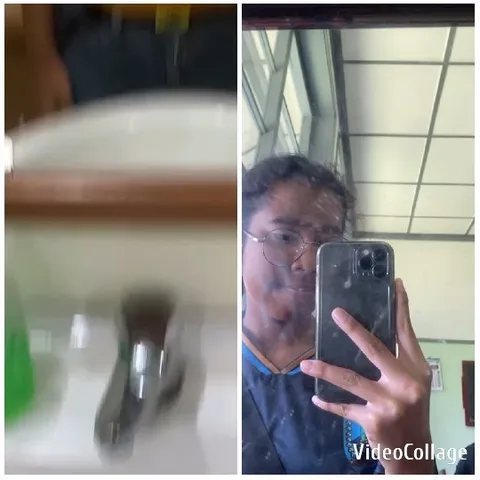 Blurred Sink and Selfie Reflection