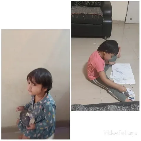 Child Holding Bowl and Painting