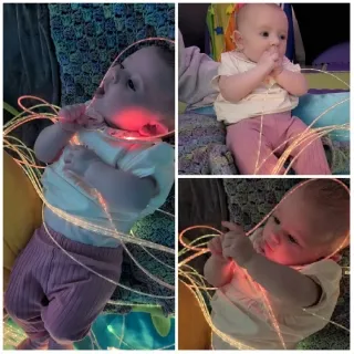 Baby Playing with Light-Up Strings