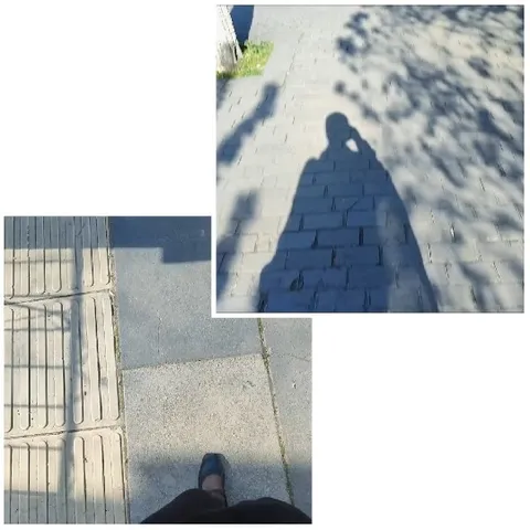 Shadow on Cobblestone Path