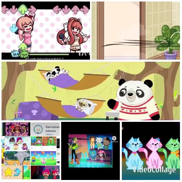 Cheerful Cartoon Animals Having Fun