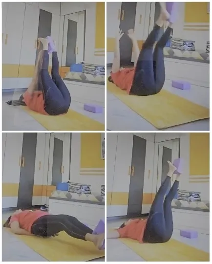 Yoga Poses on a Yellow Mat