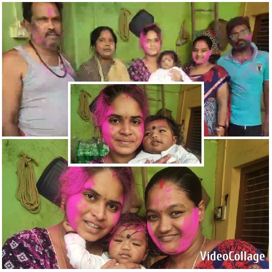 Celebration with Colored Powder Indoors