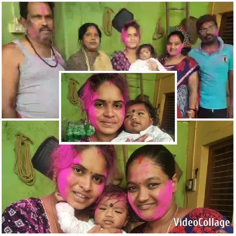 Celebration with Colored Powder Indoors