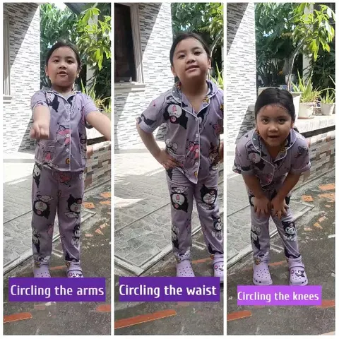 Child Doing Exercises in Pajamas