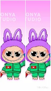 Cartoon Character on Pink Background