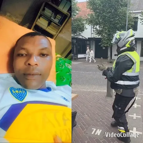 Person Lying Down and Motorcycle Gear