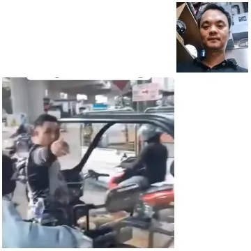 Man Giving Thumbs-Up Near Vehicle