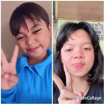 Smiling Peace Signs: Child and Adult