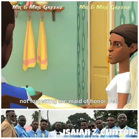 Animated Character With Colorful Towels