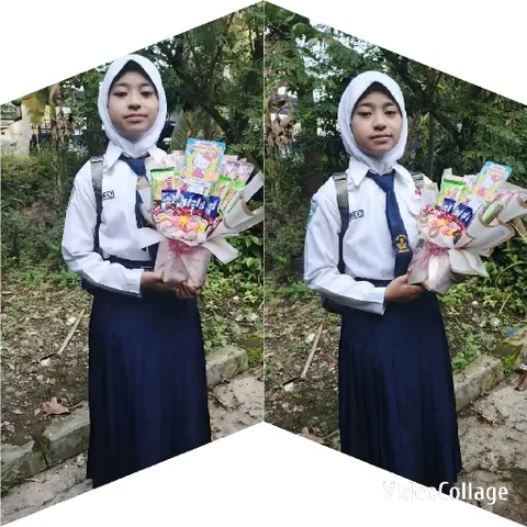 Child with Bouquet in Garden