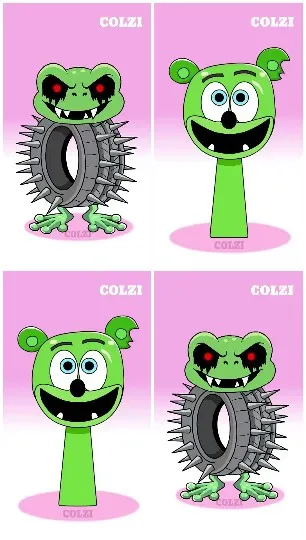 Cartoon Figures with Green Heads