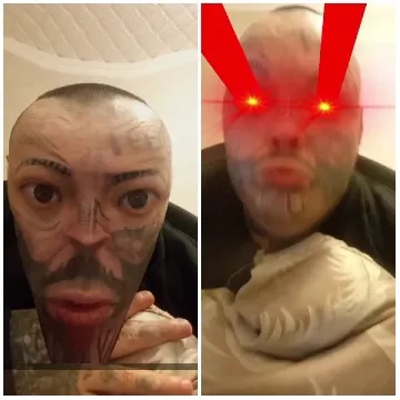 Face Tattoos with Filters Applied