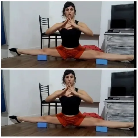 Woman Performing Splits in Living Room