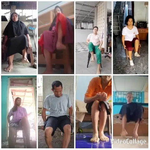 Individuals Exercising in Casual Attire