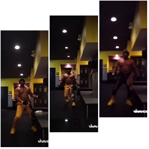 Exercising in Yellow Gym Clothes